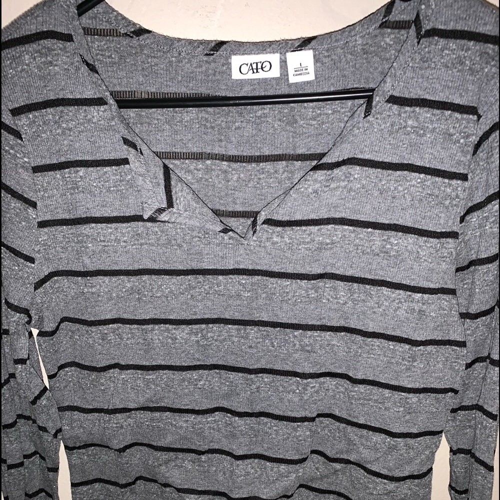 NWOT Cato Black & Grey Henley